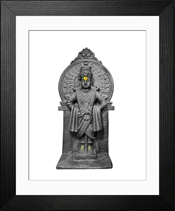 Framed Print : Pandharpur, India 27 February 2022, God and Goddess Vitthal Statue at Pandharpur Solapur district Maharashtra