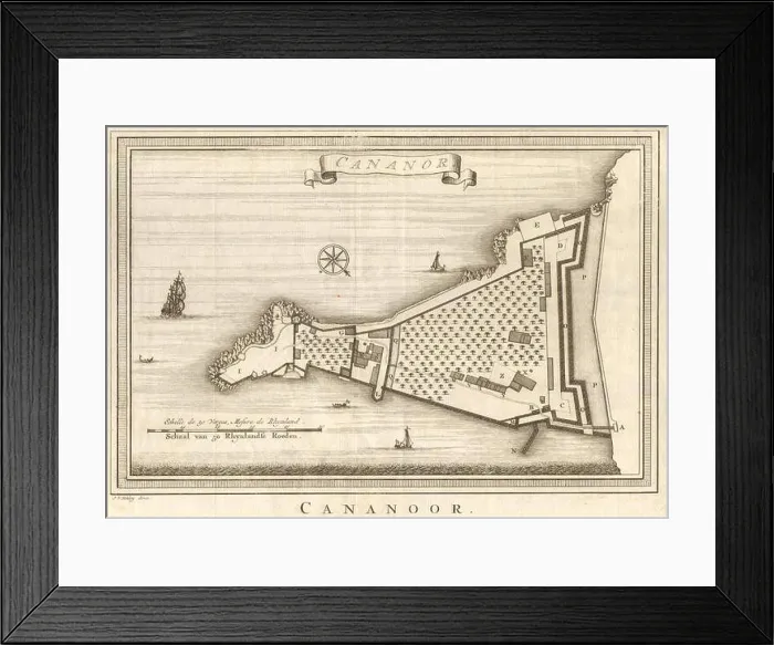 Framed Print : Cananor'. India. Kannur town city plan, Kerala. BELLIN / SCHLEY 1755 old map Framed Print : Cananor'. India. Kannur town city plan, Kerala. BELLIN / SCHLEY 1755 old map