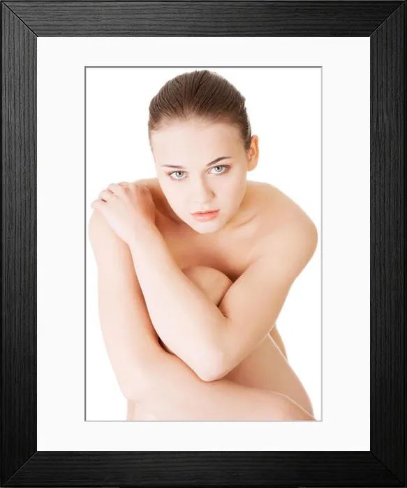 Framed Print : Attractive naked woman. Close up on face. Portrait Framed Print : Attractive naked woman. Close up on face. Portrait