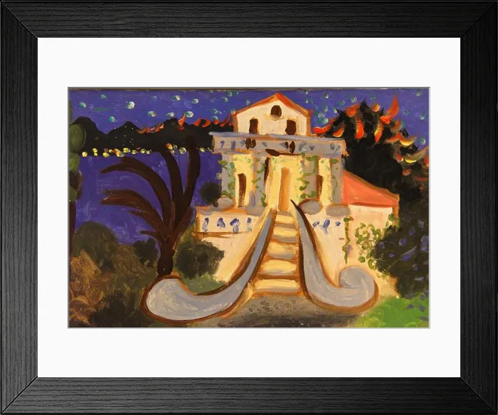 Framed Print : Villa Chêne Roc at Juan-les-Pins, oil on canvas, 1931, painting by Picasso, Picasso Museum, Antibes, France Framed Print : Villa Chêne Roc at Juan-les-Pins, oil on canvas, 1931, painting by Picasso, Picasso Museum, Antibes, France