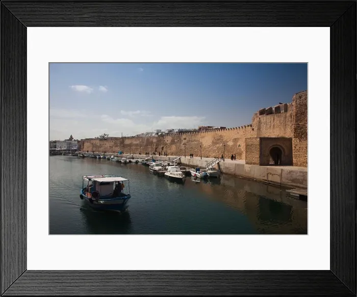Framed Print : Boats moored at an old port, Bizerte, Bizerte Governorate, Tunisia Framed Print : Boats moored at an old port, Bizerte, Bizerte Governorate, Tunisia