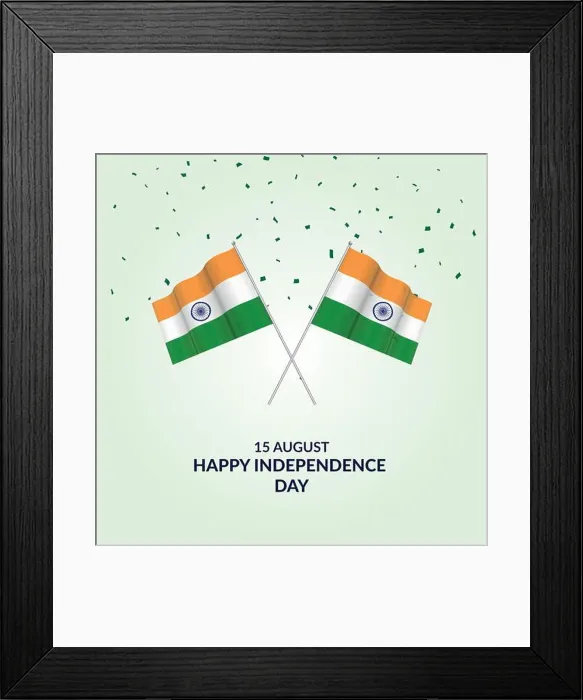 Framed Print : 15 August India Independence day poster design with Indian flag, vector illustration Framed Print : 15 August India Independence day poster design with Indian flag, vector illustration