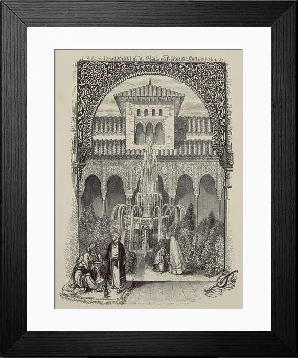 Framed Print : GRABADOS DE LA ALHAMBRA PATIO DE LOS LEONES. Location: ALHAMBRA-PATIO DE LOS LEONES, SPAIN Framed Print : GRABADOS DE LA ALHAMBRA PATIO DE LOS LEONES. Location: ALHAMBRA-PATIO DE LOS LEONES, SPAIN