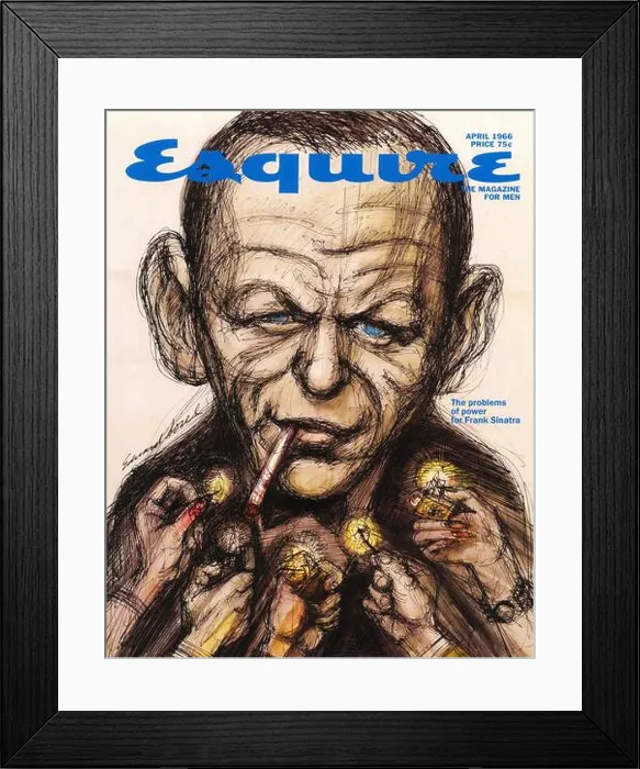Framed Print : April 1966 Esquire magazine cover- Frank Sinatra.George Lois Design Framed Print : April 1966 Esquire magazine cover- Frank Sinatra.George Lois Design