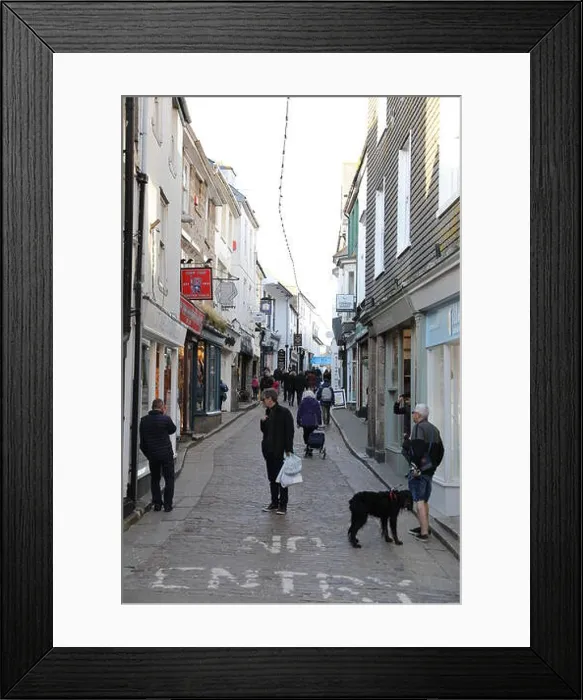 Framed Print : Fore Street St Ives Cornwall People Shopping