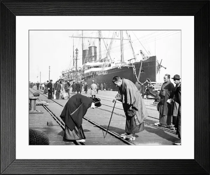 Framed Print : Pacific Mail's SS China at Yokohama, Japan, early 1900s Framed Print : Pacific Mail's SS China at Yokohama, Japan, early 1900s