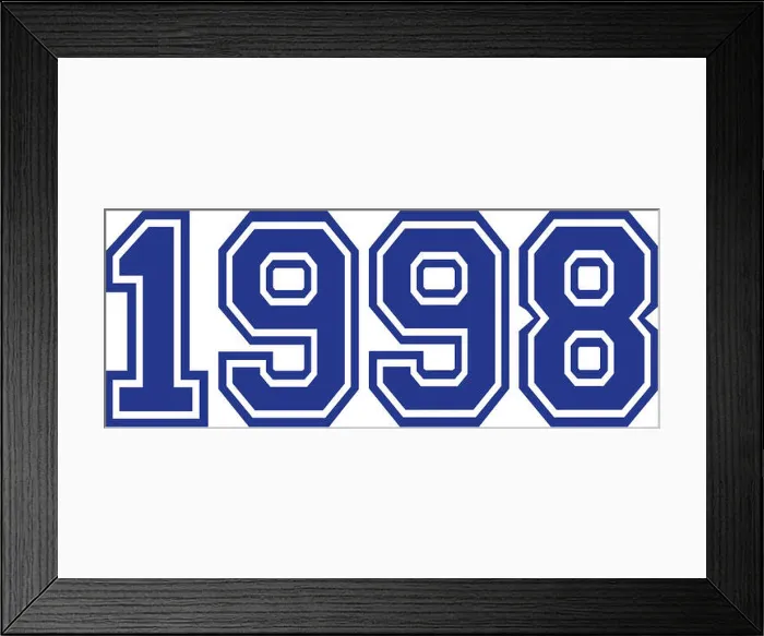 Framed Print : 1998 Year college font Framed Print : 1998 Year college font