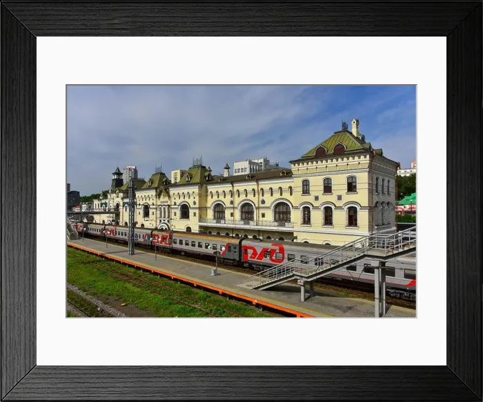 Framed Print : Vladivostok Railway station, eastern terminus of the Trans-Siberian railway Framed Print : Vladivostok Railway station, eastern terminus of the Trans-Siberian railway