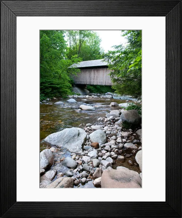 Framed Print : Covered Bridges of Vermont by river with rocks Brown Bridge in Shrewsbury VT 1880 Framed Print : Covered Bridges of Vermont by river with rocks Brown Bridge in Shrewsbury VT 1880
