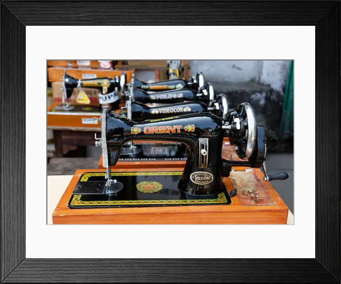 Framed Print : Manually operated sewing machines, Haldwani, Uttarakhand region, northern India, India, Asia Framed Print : Manually operated sewing machines, Haldwani, Uttarakhand region, northern India, India, Asia