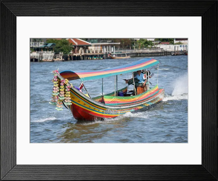 Framed Print : Long Tail Boats In Bangkok On The Chao Phraya River Framed Print : Long Tail Boats In Bangkok On The Chao Phraya River