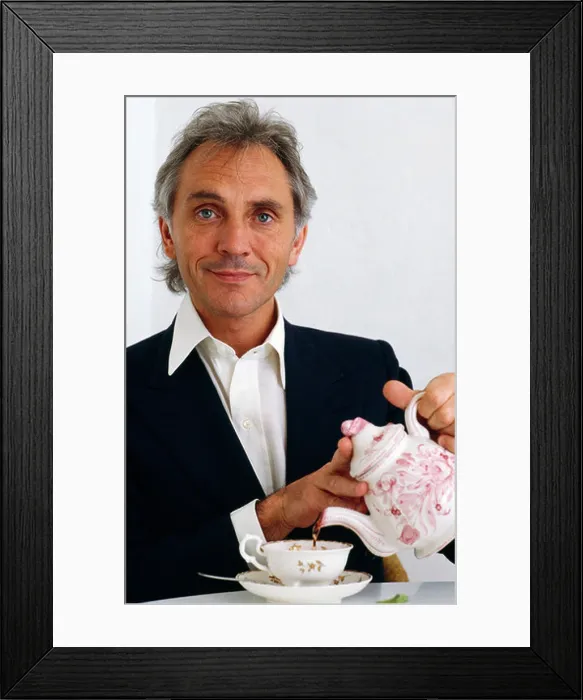 Framed Print : Terence Stamp English actor and author pours a cup of tea Framed Print : Terence Stamp English actor and author pours a cup of tea