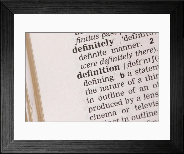 Framed Print : Definition word meaning in dictionary book Framed Print : Definition word meaning in dictionary book