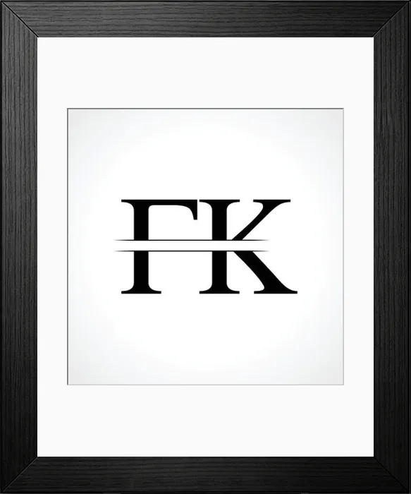 Framed Print : FK letter Type Logo Design vector Template. Abstract Letter FK logo Design