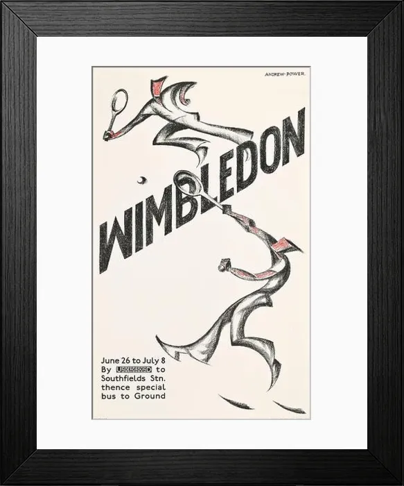 Framed Print : WIMBLEDON - London Underground poster feat tennis players - 1933 Framed Print : WIMBLEDON - London Underground poster feat tennis players - 1933