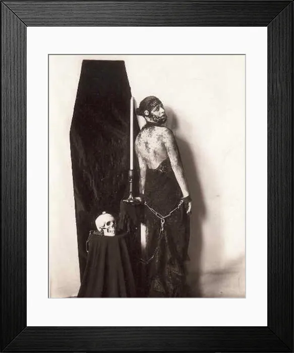 Framed Print : Photograph of Valeska Suratt in Halloween pose, 1916, by Broadway photographer Orval Hixon Framed Print : Photograph of Valeska Suratt in Halloween pose, 1916, by Broadway photographer Orval Hixon