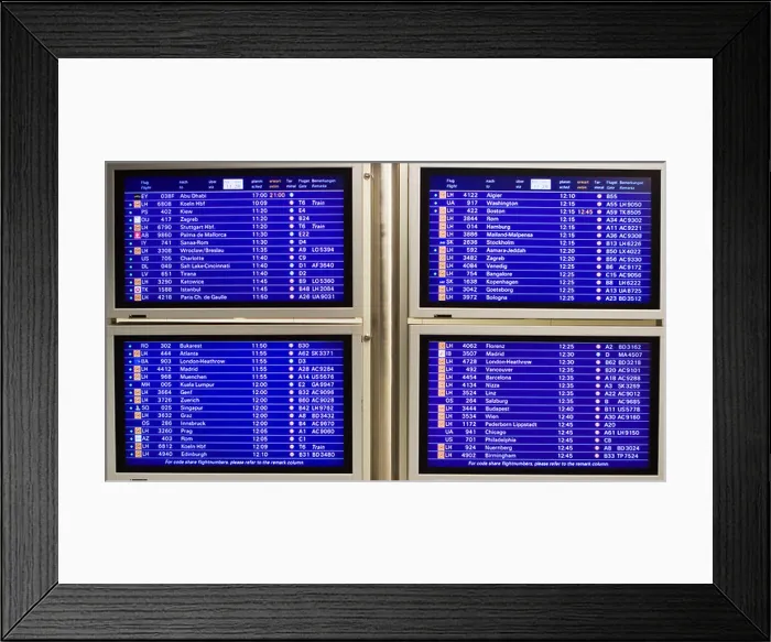 Framed Print : Departure Information Framed Print : Departure Information
