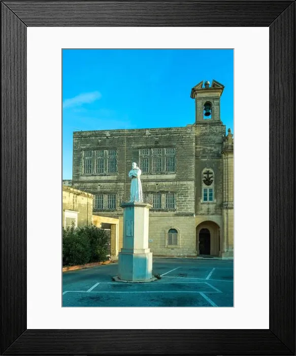 Framed Print : Malta, Floriana - Statue of St Francis of Assisi from 1838 Framed Print : Malta, Floriana - Statue of St Francis of Assisi from 1838