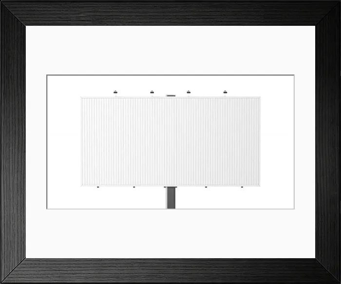 Framed Print : Blank white trivision billboard mock up Framed Print : Blank white trivision billboard mock up
