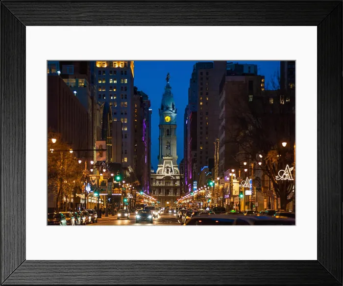 Framed Print : Broad Street at night, Philadelphia, Pennsylvania, USA Framed Print : Broad Street at night, Philadelphia, Pennsylvania, USA