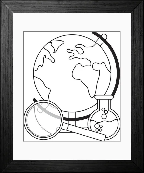 Framed Print : world map cartoon Framed Print : world map cartoon