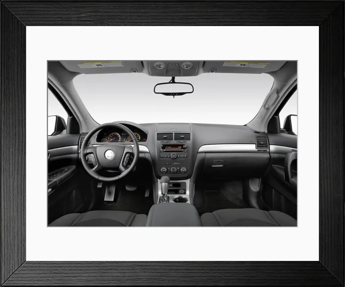 Framed Print : 2008 Saturn Outlook XE in Silver - Dashboard, center console, gear shifter view Framed Print : 2008 Saturn Outlook XE in Silver - Dashboard, center console, gear shifter view