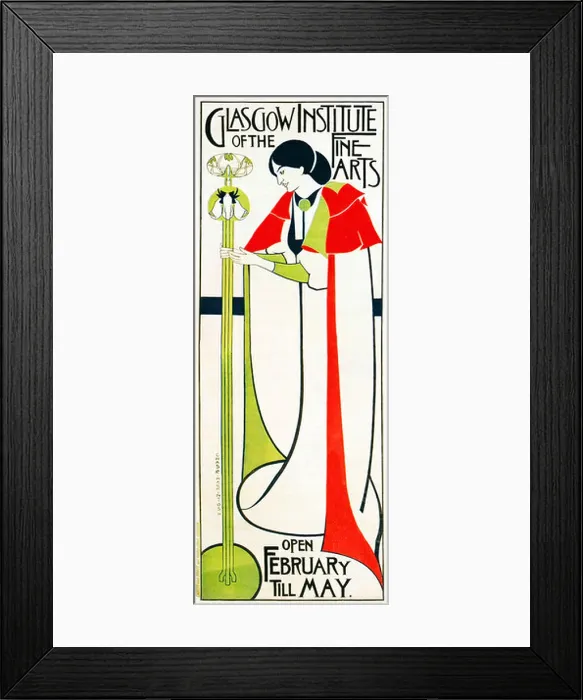 Framed Print : Glasgow Institute of the Fine Arts 1895 Art Nouveau poster by Charles Rennie Mackintosh for his Scottish college Framed Print : Glasgow Institute of the Fine Arts 1895 Art Nouveau poster by Charles Rennie Mackintosh for his Scottish college