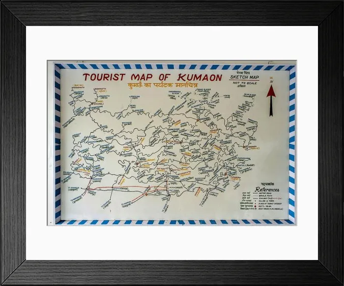 Framed Print : 26 Sep 2009 Signe showing Guide Map of Tourist Map Og Kumaon in Uttarakhand Outside Tourist Office Nainital Uttarakhand Framed Print : 26 Sep 2009 Signe showing Guide Map of Tourist Map Og Kumaon in Uttarakhand Outside Tourist Office Nainital Uttarakhand
