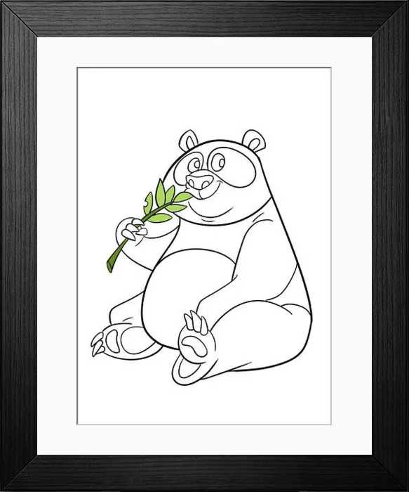 Framed Print : Cute giant panda. Template for a coloring book with funny animals. Coloring template for kids Framed Print : Cute giant panda. Template for a coloring book with funny animals. Coloring template for kids