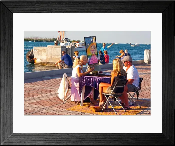 Framed Print : Evening mood in harbour, Key West, Florida /  sunset in harbour, Key West, Florida, Key West, Florida, USA