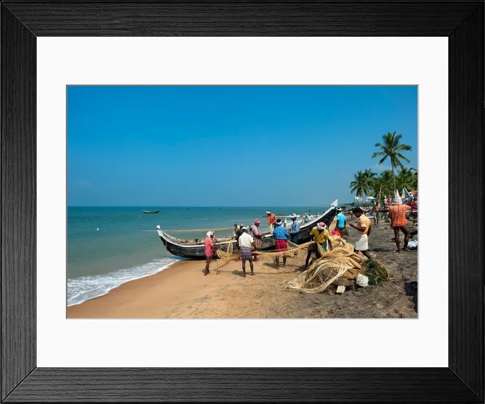 Framed Print : Samudra Beach with Fishermen, Kovalam, Kerala, India Framed Print : Samudra Beach with Fishermen, Kovalam, Kerala, India