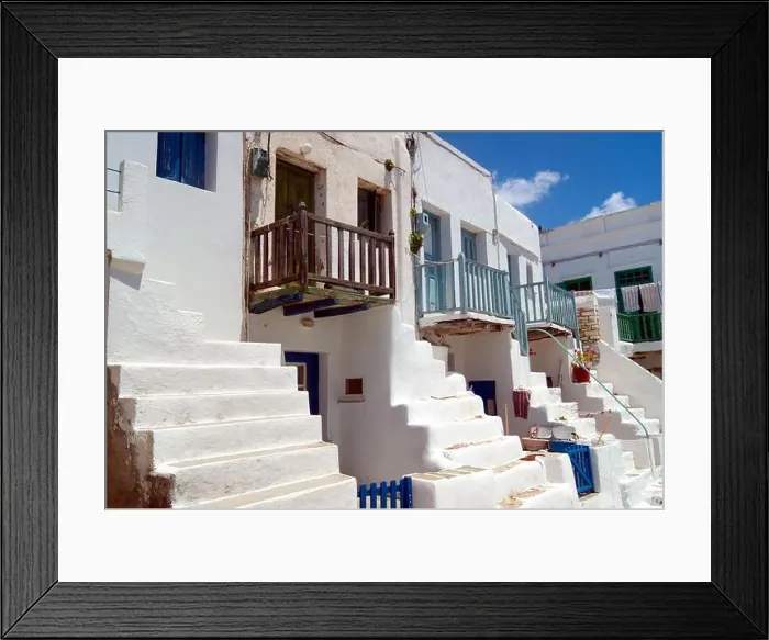 Framed Print : Greece, beautiful Folegandros island. Charming village houses in the historic Kastro, the heart of the old town Framed Print : Greece, beautiful Folegandros island. Charming village houses in the historic Kastro, the heart of the old town