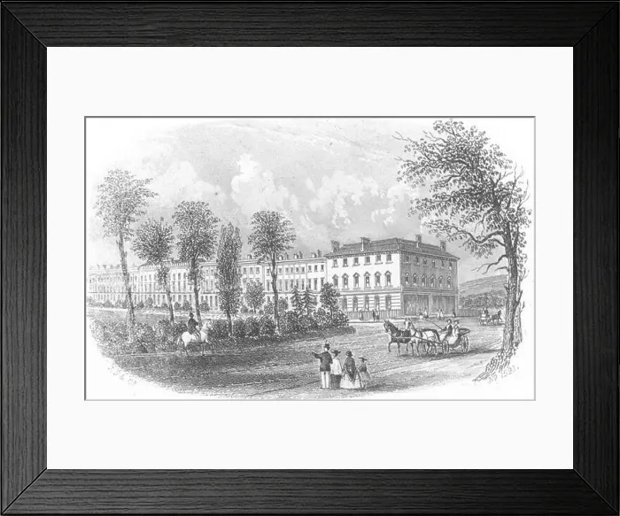 Framed Print : SUSSEX. Cornfield terrace, Eastbourne. Rock 1860 old antique print picture