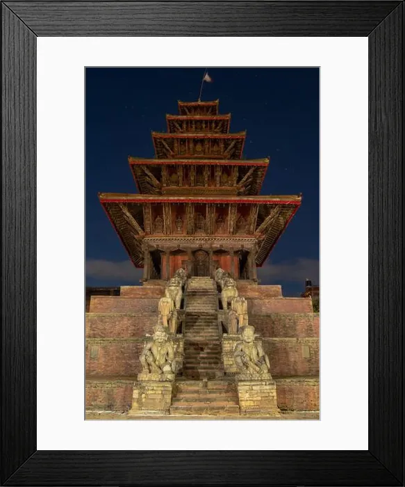 Framed Print : A night view of Nyatapola Temple, Bhaktapur, Nepal Framed Print : A night view of Nyatapola Temple, Bhaktapur, Nepal