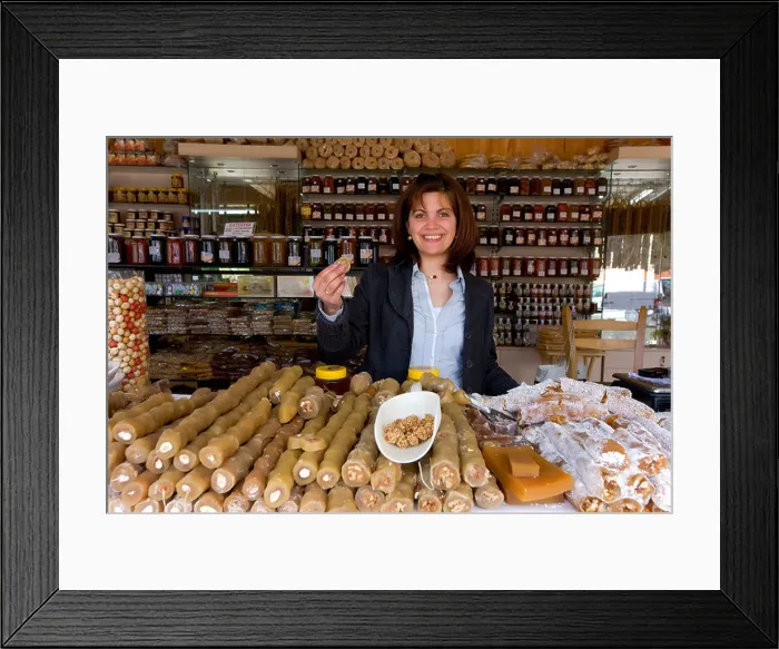 Framed Print : Dschudschoeko, sweet specialty with nuts and grape must Framed Print : Dschudschoeko, sweet specialty with nuts and grape must