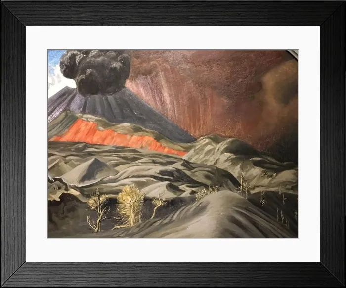 Framed Print : Detail of a 1946 painting by Mexican artist Dr