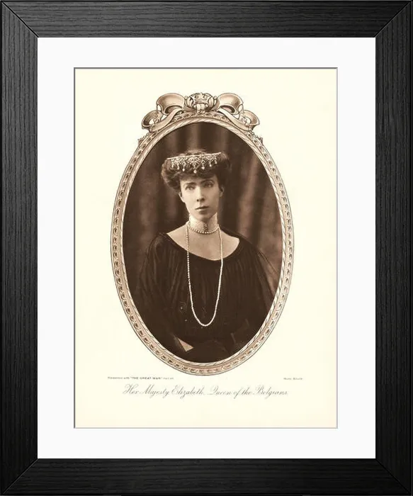 Framed Print : 1915 The Great War Illustration of Elisabeth, Queen of the Belgians Framed Print : 1915 The Great War Illustration of Elisabeth, Queen of the Belgians