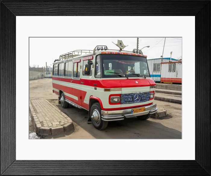 Framed Print : A typical example of privately run public bus for short journeys all over Iran Framed Print : A typical example of privately run public bus for short journeys all over Iran