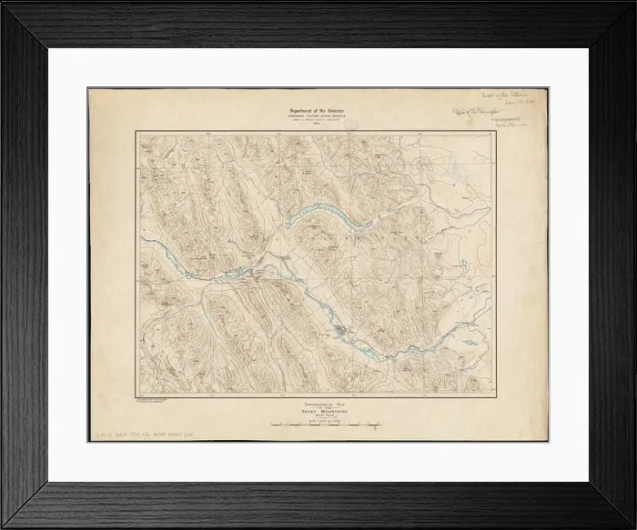 Framed Print : Topographical map of the Rocky Mountains : Banff sheet Framed Print : Topographical map of the Rocky Mountains : Banff sheet