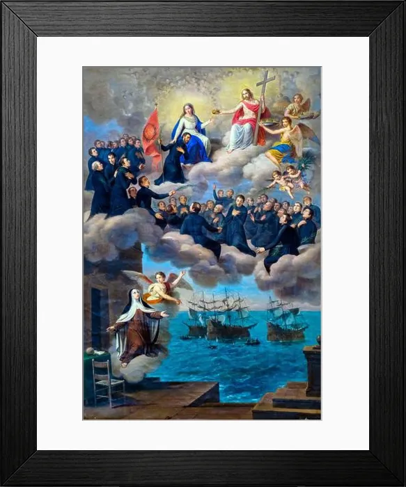 Framed Print : Vision of S. Teresa d'Avila by Giuseppe Bagnasco (Palermo 1807 - 1882). Oil painting on canvas Framed Print : Vision of S. Teresa d'Avila by Giuseppe Bagnasco (Palermo 1807 - 1882). Oil painting on canvas