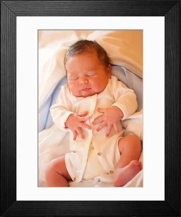 Framed Print : New born baby boy sleeping Framed Print : New born baby boy sleeping