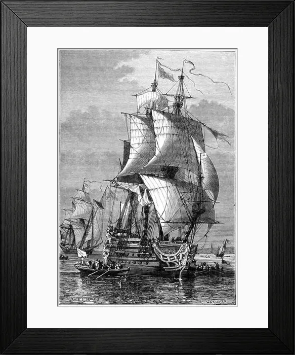 Framed Print : Victory by Abraham Duquesne over Admiral Michel Adriaanzoon de Ruyter, 1898. Artist: Laplante Framed Print : Victory by Abraham Duquesne over Admiral Michel Adriaanzoon de Ruyter, 1898. Artist: Laplante