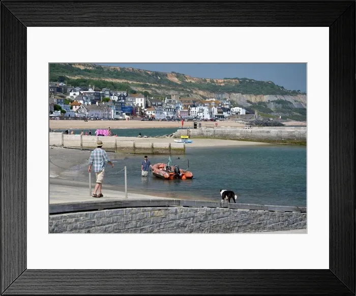 Framed Print : beach and slipway lyme regis dorset england Framed Print : beach and slipway lyme regis dorset england