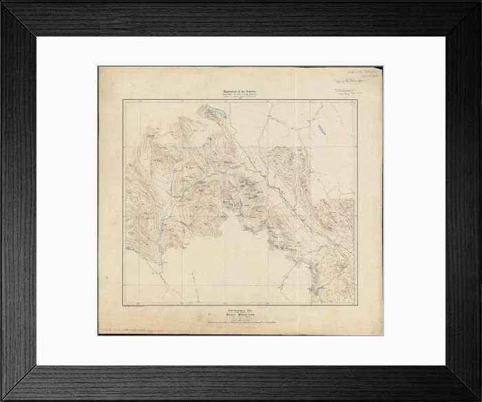 Framed Print : Topographical map of the Rocky Mountains : Lake Louise sheet Framed Print : Topographical map of the Rocky Mountains : Lake Louise sheet