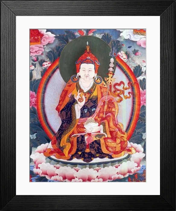 Framed Print : China / Tibet: Thangka / thanka painting of Padmasambhava or Guru Rinpoche (detail)