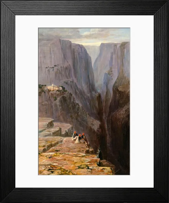 Framed Print : Edward Lear, Zagori, Greece, landscape painting, 1860 Framed Print : Edward Lear, Zagori, Greece, landscape painting, 1860