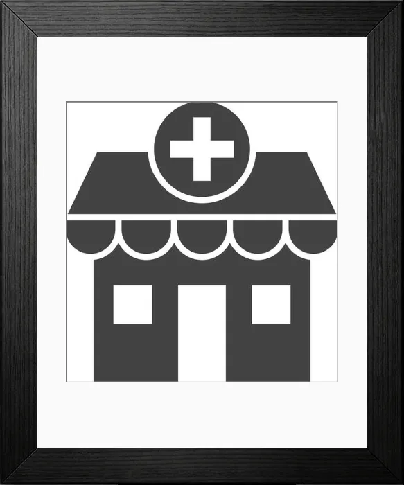 Framed Print : Pharmacy icon vector image Framed Print : Pharmacy icon vector image