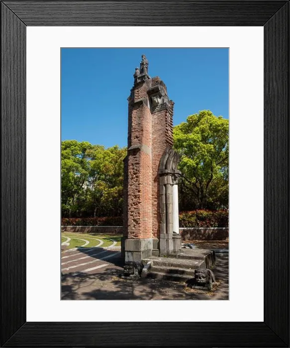 Framed Print : remains of Urakami Cathedral in Nagasaki, destroyed by the atom bomb, Japan