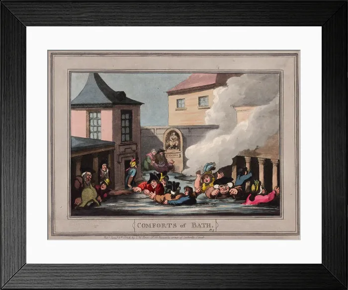Framed Print : Drawings and Prints, Print, Comforts of Bath, Plate 7, Comforts of Bath, Publisher, Artist, Samuel William Fores Framed Print : Drawings and Prints, Print, Comforts of Bath, Plate 7, Comforts of Bath, Publisher, Artist, Samuel William Fores