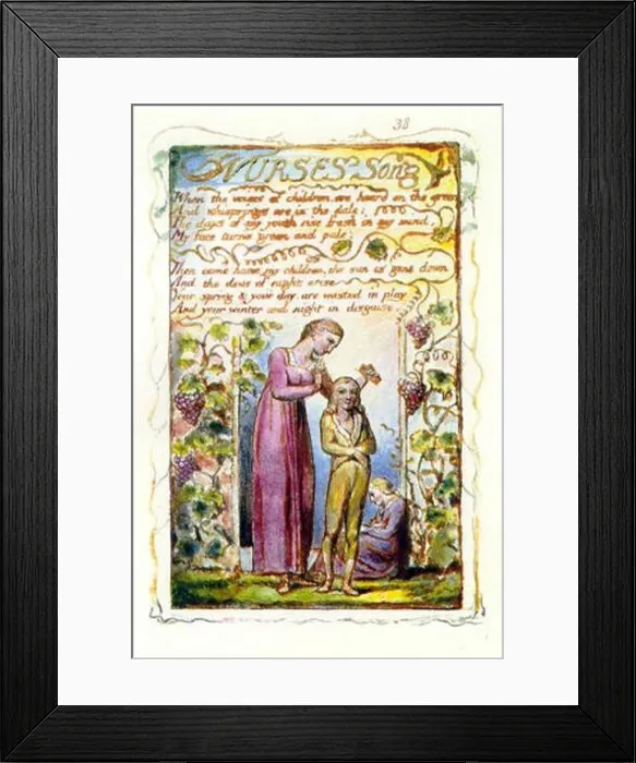 Framed Print : Songs of Experience - Nurse's Song Blake Nurse's Song (1794) Framed Print : Songs of Experience - Nurse's Song Blake Nurse's Song (1794)